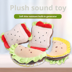 Plush <b>Squeaky</b> Dog <b>Toy</b> Simulation Sandwich Toast Food Shape Bite Resistant Pet Chew <b>Toy</b> for Small Medium Dogs Interactive <b>Toys</b> - Product Image 2
