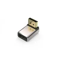 Gold Plated Vertical Bend Adapter DP1.4 8K60Hz Monitor Computer Graphics Card DP Interface Extension Aluminum Alloy Shell