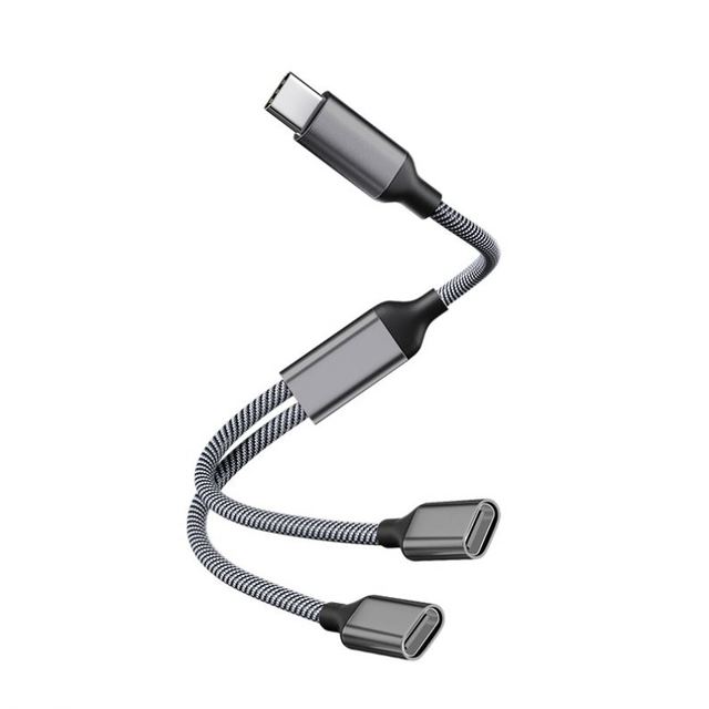 2 in 1 USB C to USB Splitter Type C to USB2.0 OTG Adapters USB Extension Cable for Laptop Tablet Flash Drive