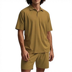 เสื้อเชิ้ตผู้ชายลำลองแบบสั่งทำ OEM แขนสั้น ชุดเสื้อถัก 100% ผ้าฝ้าย แห้งเร็ว ลายเรียบ ย้อมสีพื้น พิมพ์ลายดิจิตอล - Product Image 3