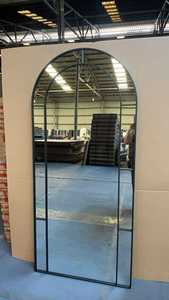 Miroir mural et sur pied <span class=keywords><strong>en</strong></span> <span class=keywords><strong>fer</strong></span> <span class=keywords><strong>forgé</strong></span> chic à <span class=keywords><strong>grille</strong></span> longue pour fenêtres, avec cadre <span class=keywords><strong>en</strong></span> métal - Product Image 3