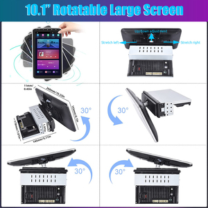 Autoradio Android 360° rotatif 1 DIN 10 pouces avec GPS, écran tactile IPS, Bluetooth, Wi-Fi, FM, <span class=keywords><strong>RDS</strong></span>, CarPlay, commandes au volant et vidéo stéréo - Product Image 2