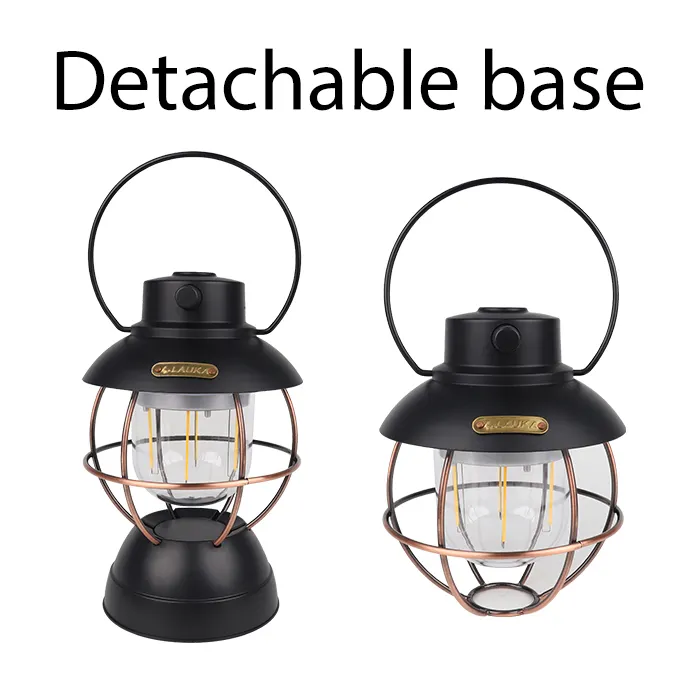 Lampes de Camping détachables et rotatives à luminosité réglable, imperméable, batterie de secours, LED, lanterne de Camping Rechargeable