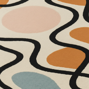 พรมถักมือ KNOT RUG ทำจากขนสัตว์คุณภาพสูง ดีไซน์ทันสมัย รูปทรงไม่สมมาตร ผลิตด้วยมือ เป็นมิตรกับสิ่งแวดล้อม เหมาะสำหรับห้องนั่งเล่น เด็ก โรงแรม สำนักงาน - Product Image 1