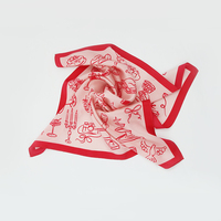 Bandana en satin imprimé sur mesure en gros, motif de mariage, tissu pour décoration de fête, logo personnalisé, fabricant
