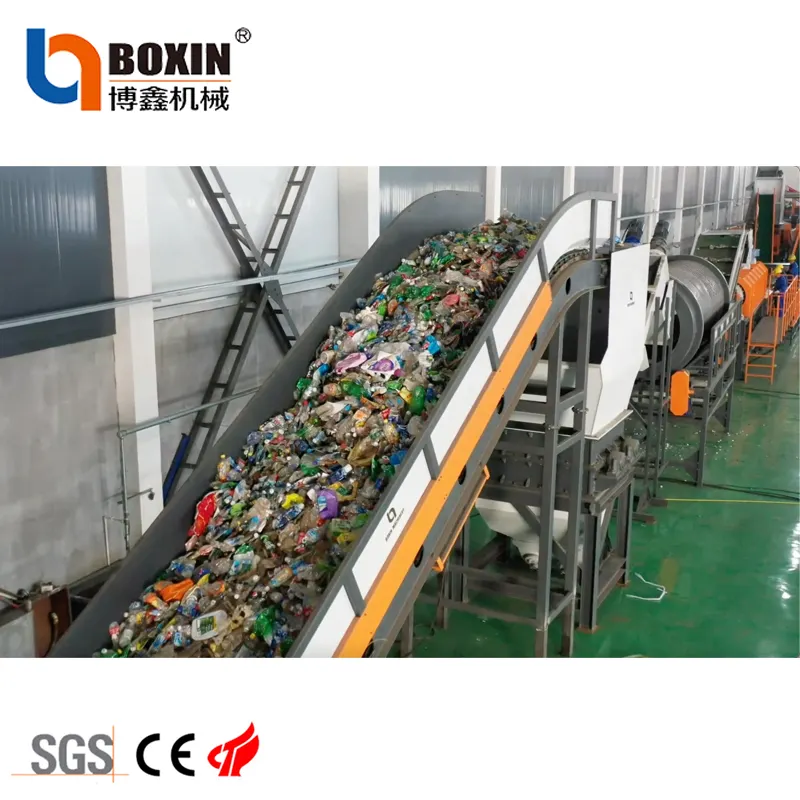 Plastic recycling washing line pet plastic bottle crushing washing drying recycling machine