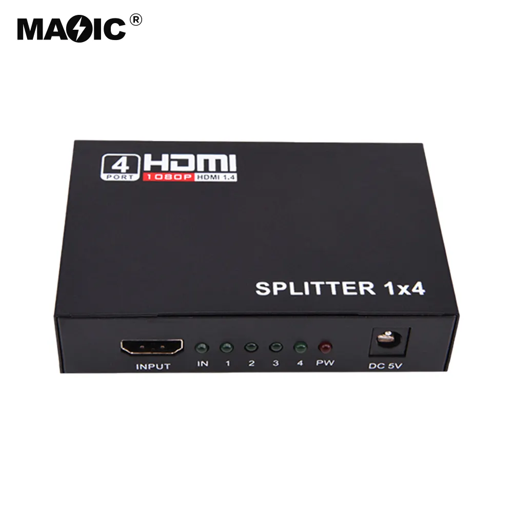 Hoge Kwaliteit Hdmi 1X4 Splitter Hdmi Splitter 1 In 4 Out Ondersteuning 3D Ondersteuning 1080P