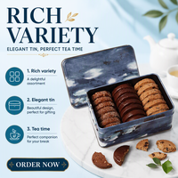 Boîte à biscuits rectangulaire personnalisée en gros avec manchon, en fer blanc de qualité alimentaire, pour le stockage de biscuits et gâteaux, ensemble de boîtes cadeaux