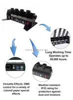 Lanceur de confettis électronique 4Heads JINXIN JX-015 60W, contrôle DMX512, canon à feux d'artifice métallique à distance, 110V-220V pour extérieur