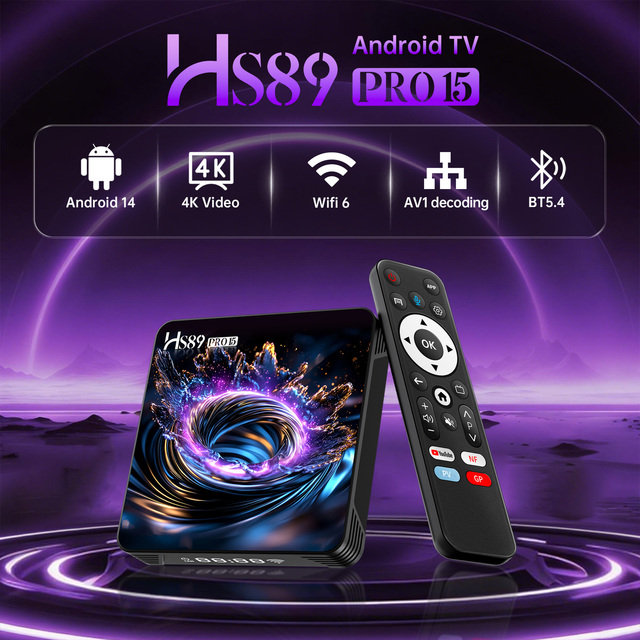 Rockchip RK3539 Set Top Box HS89 Pro 15 1.5G/2GB RAM 16GB ROM 4GB RA,M 32GB ROM 4K HD Android 14 Youtube Certified Smart TV Box