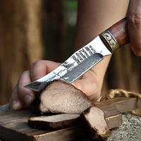 Couteau de chasse en métal pour la survie en plein air Couteau de camping en acier au carbone