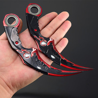 Karambit tactique FPS Dragon Claw - Arme en alliage de zinc doré et bleu, conçue avec précision, pour collectionneurs d'art des armes et combats en gros pour l'e-sport