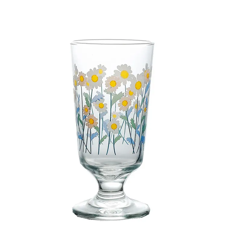 Zogifts Daisy Flower Glass Goblet Ice Cream Tulip Breakfast Cup