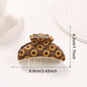Pince à cheveux fleurie pour femme, style tournesol, accessoires de coiffure pour les vacances, motif super fleur. - Product Image 6