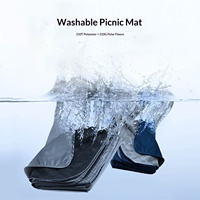 Manta térmica extragrande impermeable de forro polar grueso para camping y pícnic al aire libre con capucha, ideal para invierno.