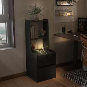 Comodino Moderno con Stazione di Ricarica e Libreria per la Camera da Letto - Product Image 4