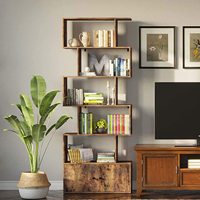 Étagère de rangement de bibliothèque en bois, étagère de rangement décorative à 5 niveaux pour bibliothèque de salon