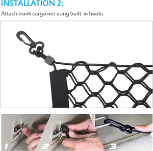 Filet de chargement robuste en polyester noir à 2 couches Teng Hui pour benne de SUV et camion, 44x15 pouces, crochets universels, réglable, très élastique, 12+ - Product Image 1