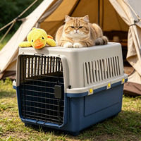 Cage de transport aérien professionnelle pour animaux de compagnie, coque rigide, pour chiens et chats, poignée ergonomique, ventilée et respirante, idéale pour l'extérieur