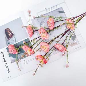 Fiori Artificiali di Azalea in Schiuma Rosa con Farfalle, Decorazione per Casa e Soggiorno, Produzione e Vendita all'Ingrosso - Product Image 6