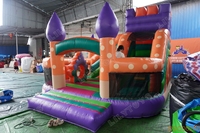 Structure gonflable commerciale combinée avec toboggan, château de saut et mur d'escalade pour enfants, idéale pour les fêtes intérieures et extérieures à louer