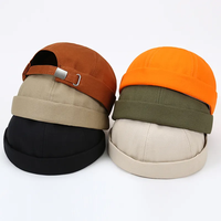 Visière rétro sans bord manchette roulée Harbour Skull Docker Melon Cap No Brim Caps Chapeaux