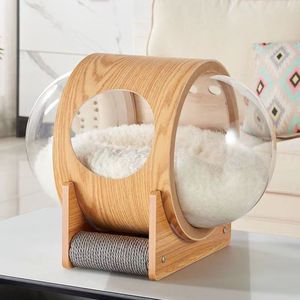<span class=keywords><strong>Maison</strong></span> pour chat en forme <span class=keywords><strong>de</strong></span> capsule spatiale - Niche <span class=keywords><strong>de</strong></span> reproduction pour chat - <span class=keywords><strong>Maison</strong></span> pour animaux <span class=keywords><strong>de</strong></span> compagnie fermée pour l'extérieur toute saison - Isolation hivernale - Bois massif écologique - Petite taille - Product Image 6