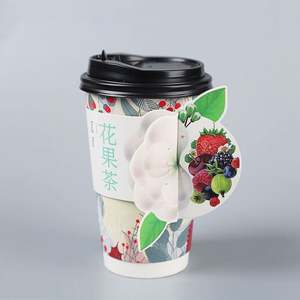 Manchon de tasse à café en papier jetable imprimé sur mesure 8oz 12oz 16oz 20oz, manchon réglable en papier ondulé pour thé au lait et boissons Kpop - Product Image 4