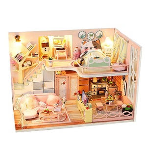 Hot bán DIY búp bê bằng gỗ Nhà thu nhỏ Nhà búp bê <span class=keywords><strong>handmade</strong></span> mô hình xây dựng bộ dụng cụ đồ chơi nhà búp bê cho cô gái - Product Image 5