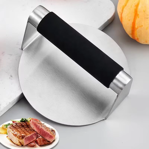 Alat Penekan Hamburger Anti Lengket Dengan Gagang Anti Panas, Penghancur <span class=keywords><strong>Burger</strong></span> Baja Tahan Karat untuk Memasak di Panggangan Datar - Product Image 3
