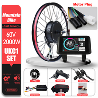 Kit de Conversión de Bicicleta Eléctrica de 60V 2000W, Motor de Cubo Trasero sin Escobillas de 26\", 27.5\", 28\", 29\", 700C para Conversión de Bicicleta Eléctrica