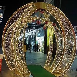 Luar ruangan tahan air grosir 3D LED bingkai kawat Festival Natal pernikahan dekorasi tiang tali jalan lengkungan terowongan Motif cahaya - Product Image 3