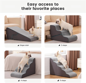 Escaleras y rampa 2 en 1 para mascotas, plegable, para perros y gatos, cama tipo sofá, <span class=keywords><strong>escalera</strong></span>, funda lavable, antideslizante, diseño portátil - Product Image 5