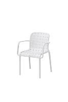 Chaises de jardin en plastique H-752A avec accoudoirs, empilables, design moderne pour la restauration en plein air et les restaurants