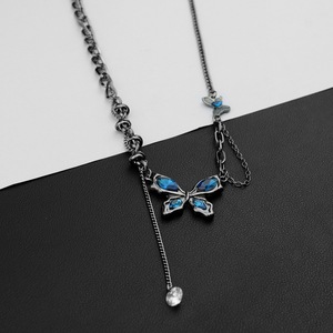 Hot Selling Niche Design <b>Titanium</b> Steel Zircon Butterfly Pendant Necklace Punk Style Women's Necklaces Fashionable Jewelry - Product Image 4