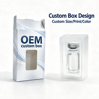Boîte en carton ondulé kraft personnalisée avec fenêtre, insert en blister PET, impression quadricolore, emballage OEM pour flacon unique d'ampoule de soin de la peau