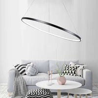 Lustre suspendu en aluminium 1 2 3 anneau led pendentif lumière pour hôtel salon