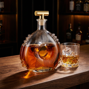 Verre à whisky, brandy, XO, vodka, tequila en cristal transparent sans plomb <span class=keywords><strong>de</strong></span> 700 ml, design européen, avec bouchon - Product Image 4