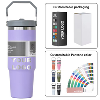 Mug de voyage isotherme en acier inoxydable à double paroi, anti-fuite, avec paille, réutilisable, pour le camping, le thé ou le café