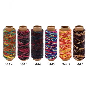 ホット販売ミックスカラフルな綿糸手作り縫製糸フラットワックス糸