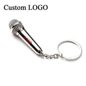Porte-clés microphone miniature à motif floral - Idéal pour les promotions des amateurs de musique - Product Image 5