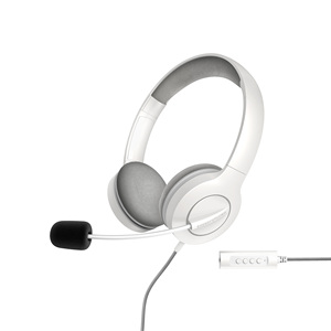 Casque Office 3 blanc (prise USB et 3,5 mm, contrôle du volume et du silence, micro à bras rétractable) - Product Image 1