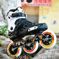 Patins à roulettes à grande roue pour hommes adultes, professionnels, de course, à trois roues, coque en PVC, freestyle