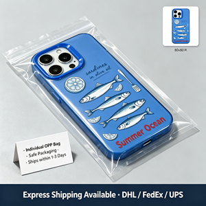 Funda de TPU mate azul con diseño de sardinas y limón dibujados a mano, cubierta de pez con estética oceánica de verano para <span class=keywords><strong>iPhone</strong></span> 17 16 15 14 13 <span class=keywords><strong>Pro</strong></span> <span class=keywords><strong>Max</strong></span> - Product Image 5