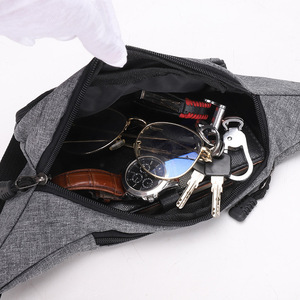 <b>Men's</b> Waist Bag Canvas Sport Running Fanny Pack Gray Waterproof Everyday Use - Product Image 4
