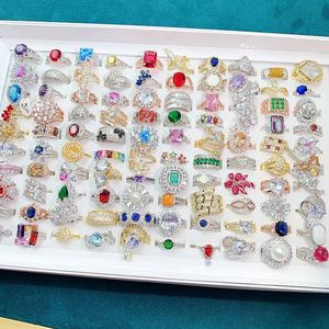 Exaggerated Micro Pave Colorful Zircon Fashion Luxury Retro Gems High Quality Mix <b>Cheap</b> <b>Ring</b> Wholesale Women <b>Rings</b> in Bulk - Product Image 4