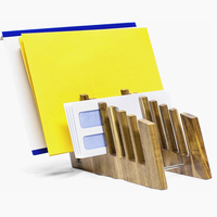Organisateur de bureau en bois pour dossiers, support vertical pour ordinateur portable, inclinateur pour tablette, trieur de courrier pour rangement de bureau