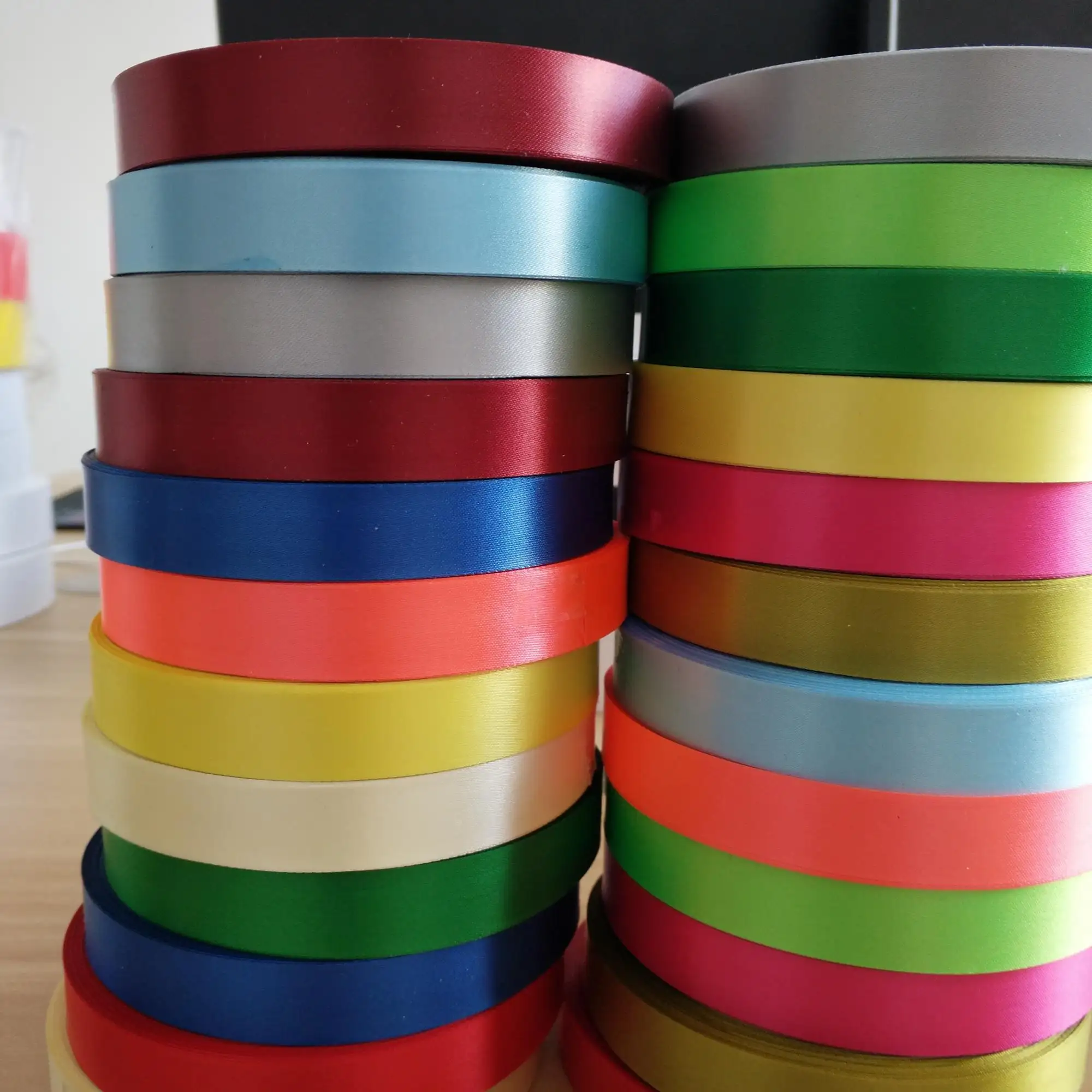 Custom 196 colors High quality polyester satin tape for label printer
