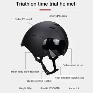 <span class=keywords><strong>Casco</strong></span> Aerodinámico Profesional para <span class=keywords><strong>Ciclismo</strong></span> de Carretera y <span class=keywords><strong>Contrarreloj</strong></span> de la Liga de Triatlón, Certificado CE, Ultraligero, con 3 Ventilaciones - Product Image 2