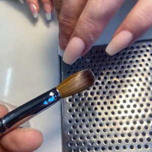 Pincel de Acrílico HIDI Ovalado Tamaño 8 10 12 con Mango Metálico Morado y Pelo de Kolinsky Puro Rizado para Arte de <span class=keywords><strong>Uñas</strong></span>, 100% Kolinsky - Product Image 2